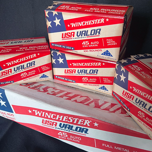 Winchester USA VALOR series 45 ACP 230 gr. FMJ 100 rnd/box